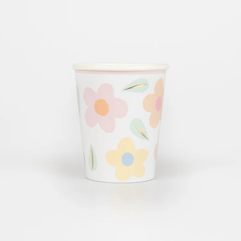 Happy Flowers Cups (x8)